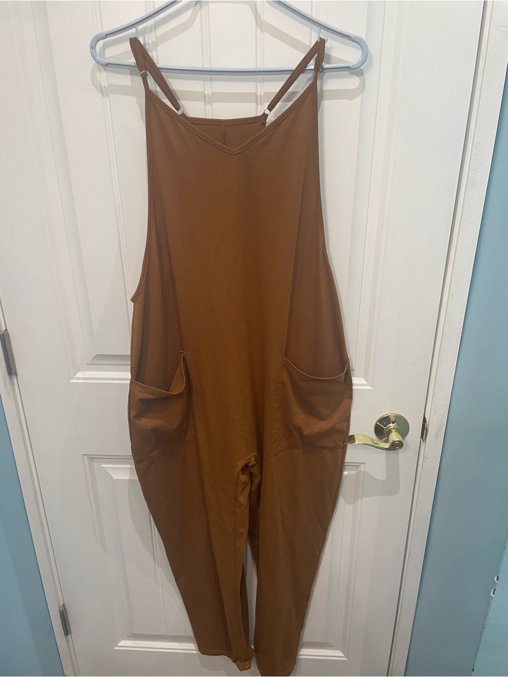 Brown Women's Relaxed Pocket Jumpsuit